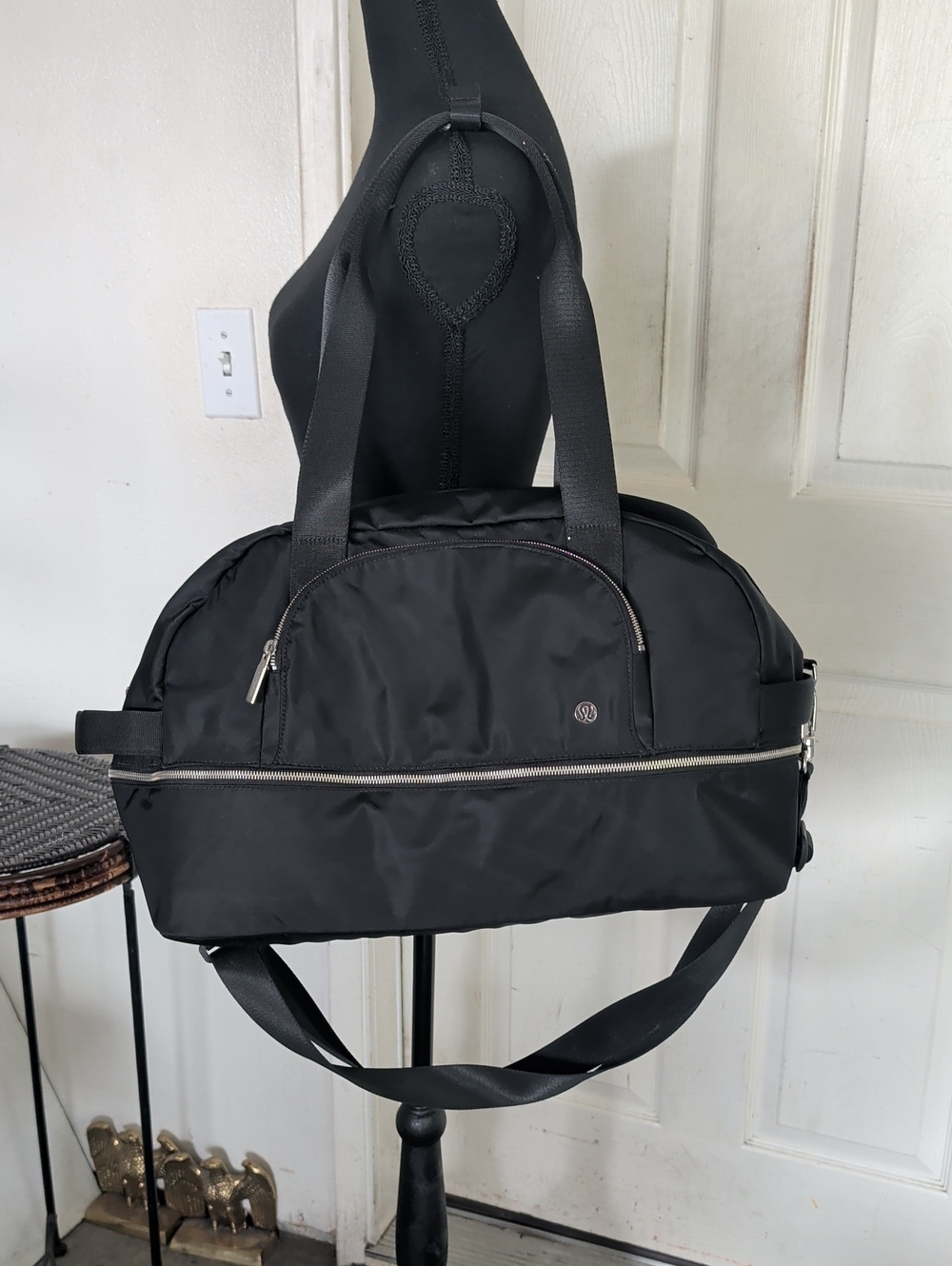 Lululemon Out of Range Black Duffle Overnight Gym Weekender Bag Unisex